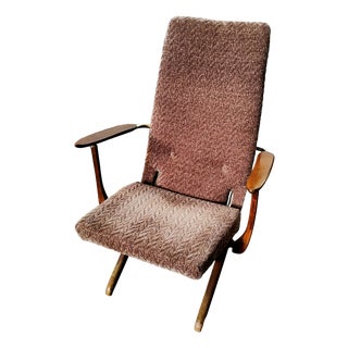 Vintage German Armchair in Steel and Upholstery, 1950s For Sale