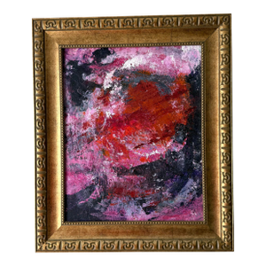 "Cosmic 528" Abstract Impasto Oil Painting, Signed Helena