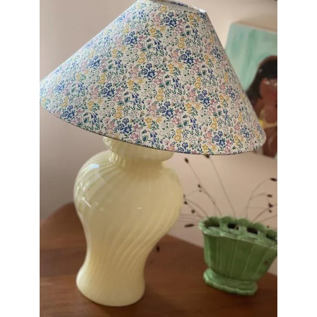 1960s Large Murano Glass Yellow Swirl Table Lamp, 1960s For Sale - Image 5 of 8