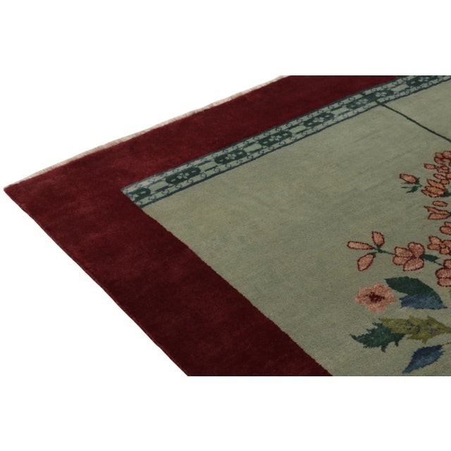 Not Yet Made - Made To Order Rug & Kilim Chinese Style Art Deco Rug in Red with Green & Blue Pictorial - 12'x18' For Sale - Image 5 of 8