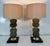 Elegant pair of table lamps produced in murano, italy. each lamp is composed of stacked, rounded elements in smoky grey...