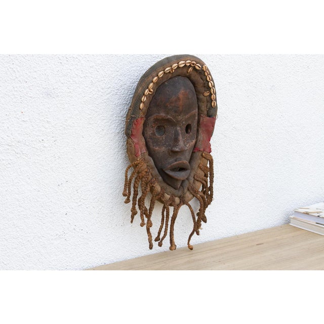 African Original Ceremonial African Cowrie Mask For Sale - Image 3 of 6