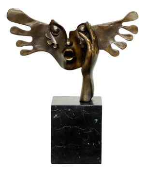 After Salvador Dalí, The Fright Mask Sculpture, 2025, Bronze & Marble