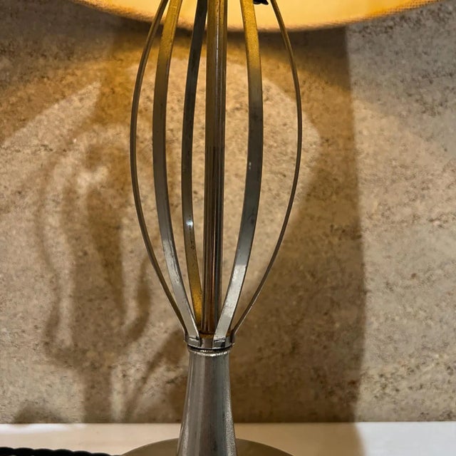 Chrome Mid-Century Modern Chrome Table Lamp, Sculptural Design, 1970s For Sale - Image 8 of 10