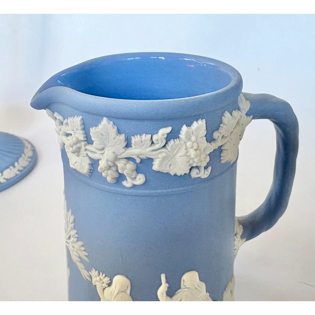 Vintage Wedgwood Jasperware Pale Blue Trojan Jug – Classical Creamer Pitcher For Sale In Miami - Image 6 of 7