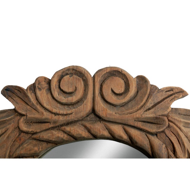 1980s 1980s Hand Carved Wooden Mirror For Sale - Image 5 of 6