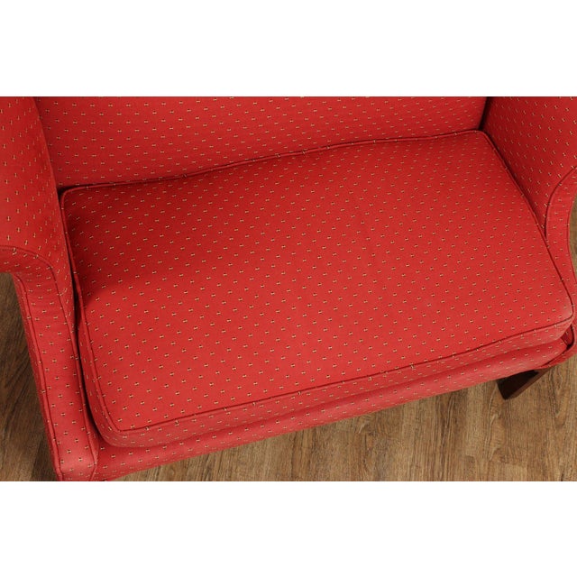 Red Georgian Style Upholstered Mahogany Loveseat For Sale - Image 8 of 18