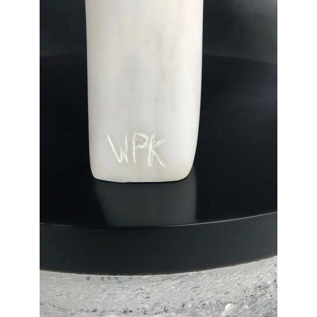 White Vintage William P. Katz Abstract Carved Marble Sculpture Signed WPK For Sale - Image 8 of 8