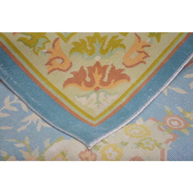 1950s Vintage Chinese Art Deco Hand Knotted Wool Rug, 5x6'7 For Sale - Image 5 of 6