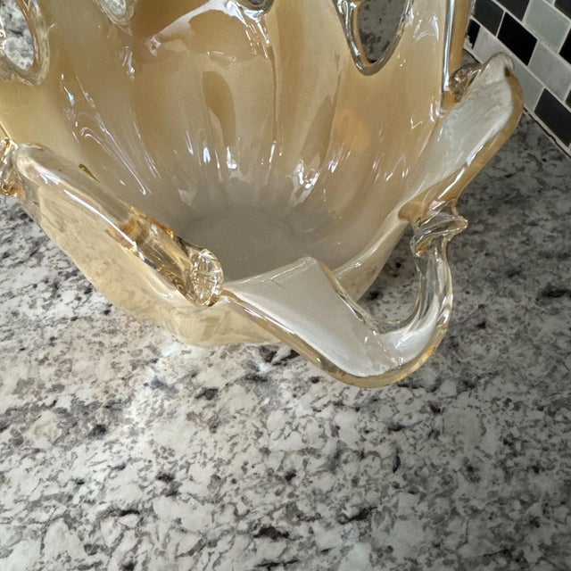 Glass Vintage Murano Art Glass Splash Bowl For Sale - Image 7 of 9