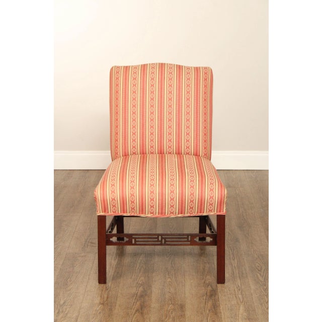 Chippendale Style Custom Upholstered Pair Of Mahogany Side Chairs For Sale In Philadelphia - Image 6 of 12