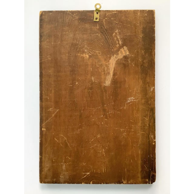 Antique Carved Wood Plaque With Native American Guide & Trapper For Sale - Image 6 of 6