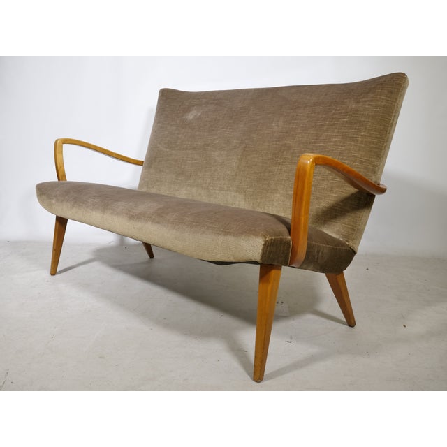Mid-Century Modern Cocktail Sofa in Velour, 1960s For Sale - Image 4 of 11