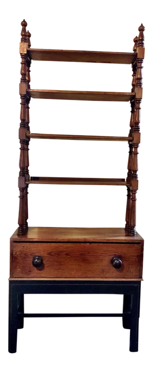 Antique Pine Etagere on Base With Drawer