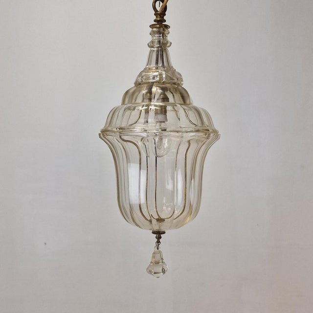 Italian Cut Crystal Hanging Lantern, 1900 For Sale - Image 6 of 13