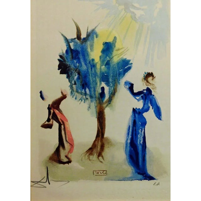 Impressionist 1960s Salvador Dali the Divine Comedy Purgatory #24 Woodblock Art Print Hand Signed For Sale - Image 3 of 4