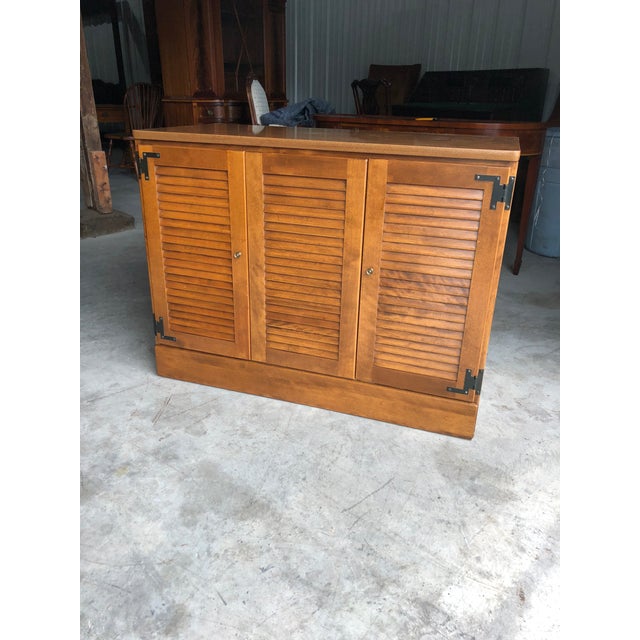 1970s Traditional Ethan Allen Heirloom Maple Sewing Center | Chairish