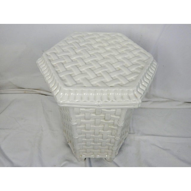 Italian Ceramic Lattice Side Table For Sale In Orlando - Image 6 of 10