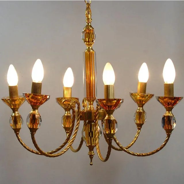 Metal Italian Sommerso Glass Chandelier from Murano, 1970s For Sale - Image 7 of 10