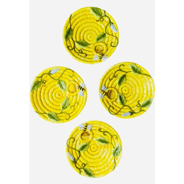 Art Deco Vintage Bombay Co. Bee Ives Decorative Plates Circa 1994- Set of 4 For Sale - Image 3 of 12