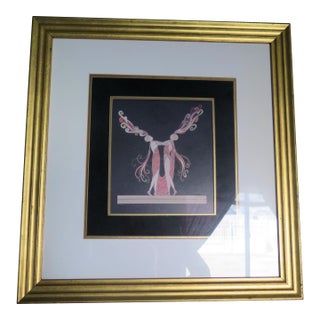 Artist Ert'e Art Deco Litho of 2 Women in Stylized 1920's Dress For Sale