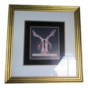 Artist Ert'e Art Deco Litho of 2 Women in Stylized 1920's Dress