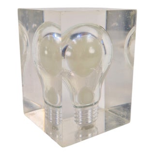 French Pop Art Ampoule Light Bulb in Acrylic Glass by Pierre Giraudon, 1970s For Sale