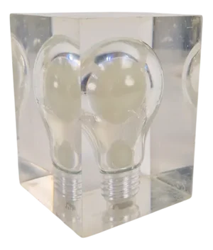 French Pop Art Ampoule Light Bulb in Acrylic Glass by Pierre Giraudon, 1970s