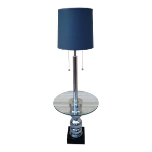 Mid 20th Century Stacked Chrome Globes Base Glass Side Table Floor Lamp