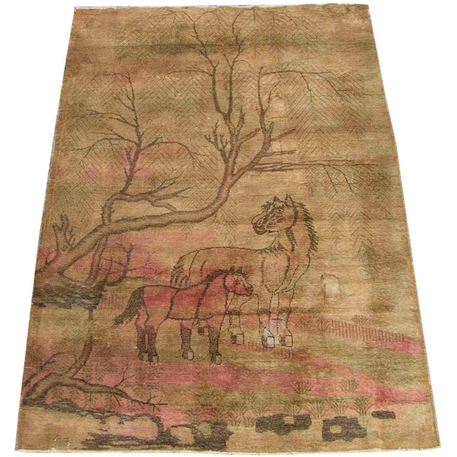 Textile Antique Samarkand Animal Rug 6'8'' X 4'6'' For Sale - Image 7 of 7