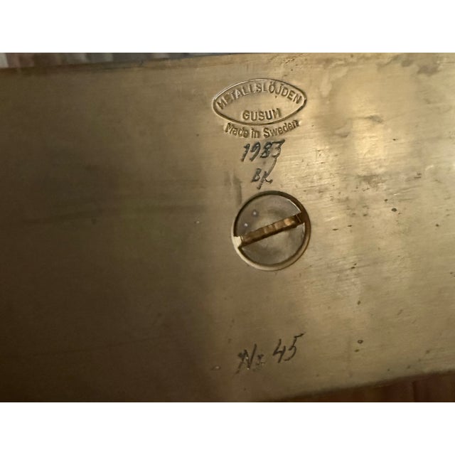 Metal Gusum Metal. Large Five-Armed Candlestick in Brass. Swedish Design, 1980’s. For Sale - Image 7 of 7