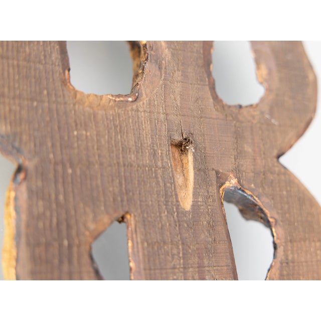 Wood Large Vintage Italian Carved Giltwood Floral Bows Wall Swag Decoration For Sale - Image 7 of 8