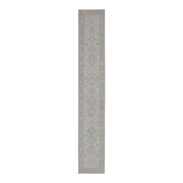 Hand-Knotted Very Long Oushak Runner by Keivan Woven Arts, 3'2" X 19'6" For Sale