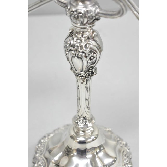 Vintage International Silver Co Countess Silver Plated 3 Arm Candelabra - Pair For Sale - Image 11 of 17