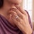 Early 20th Century Art Deco Platinum 3 Old European Cut Diamond Ring, Size 7.5 For Sale - Image 4 of 4