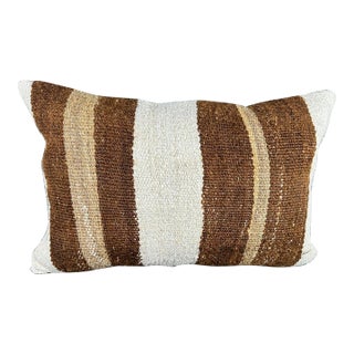 Turkish Hemp Pillow Cushion Natural Beige Pillow Cushion Cover 16" x 24" For Sale