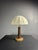 Beige Mid-Century Modern French Brutalist Turned Wood Mushroom Table Lamp in the style of Charles Dudouyt, 1950s For Sale - Image 8 of 17