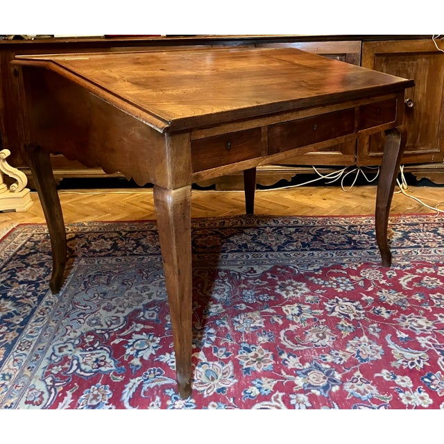 Antique French Writing Desk in Oak with Cabriole Legs, 1800s For Sale - Image 15 of 15