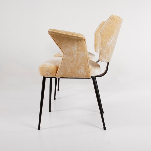 Velvet Chairs with Armrests,1960s, Set of 2 For Sale - Image 6 of 12