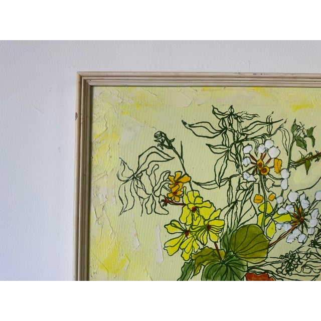 1970s Vintage Impressionist Still Life - Floral Bouquet in Vase Oil on Canvas Painting, Signed For Sale In Miami - Image 6 of 11