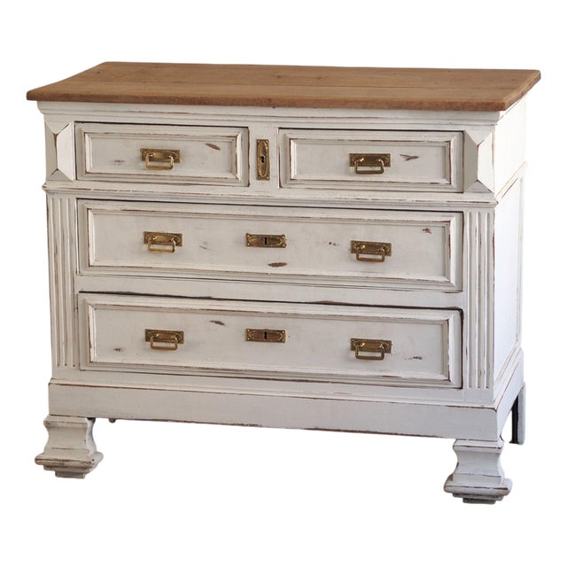 Early 20th Century Shabby Chic White Chest of Drawers For Sale