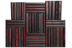 Decorative Books - Black & Red Book Wall - Set of 50 Black Books