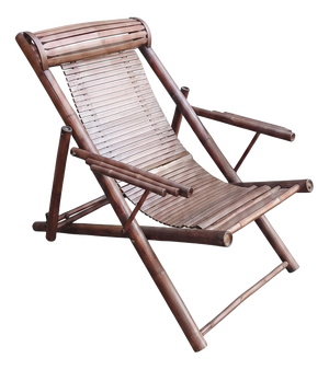 Bamboo and Wooden Slats Deck Chair, 1970s
