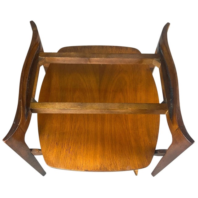 Bertha Schaefer Sculptural Walnut Travertine Side Table For Sale - Image 12 of 12