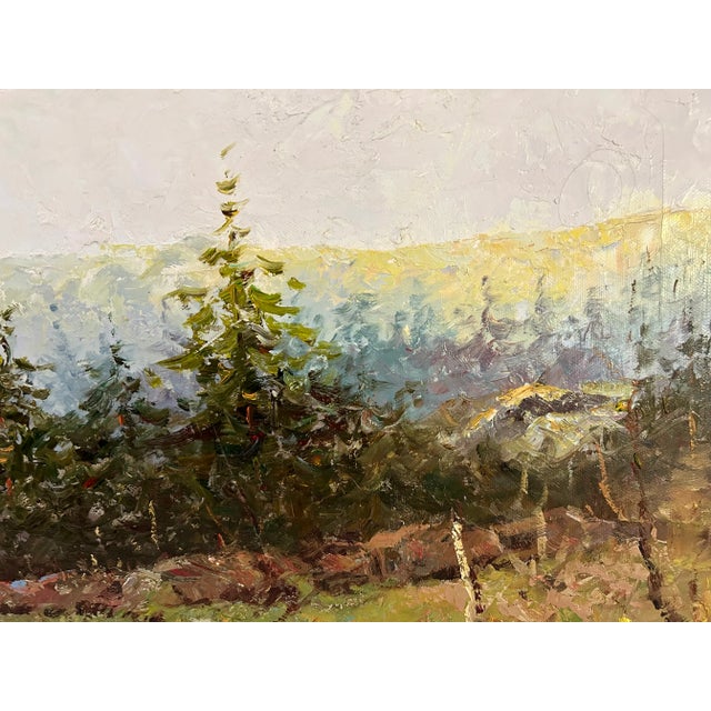 Sky Blue Impressionist Landscape Painting by French Artist MaryAnn Maurice For Sale - Image 8 of 11