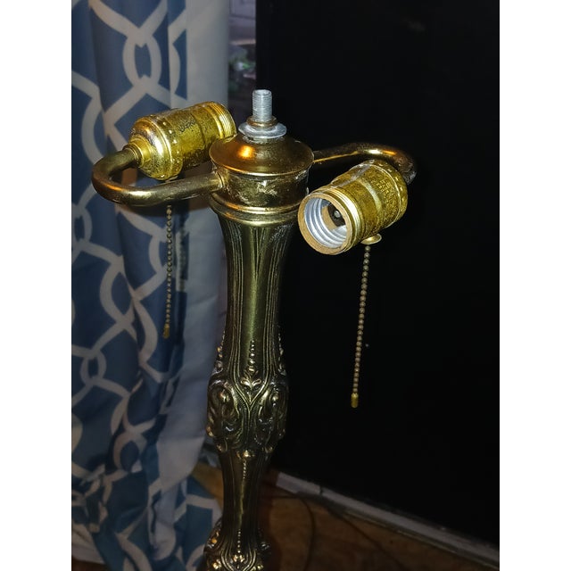 1970s Catco Hollywood Regency Brass & Italian Marble Table Combo Lamp – Acanthus Leaf For Sale - Image 9 of 14