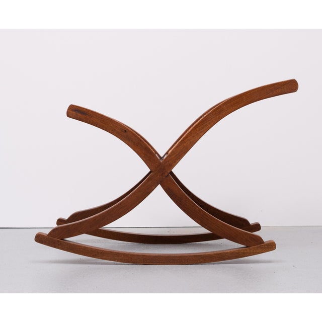 Wood Organic Shaped Wicker Footstool, Holland, 1960s For Sale - Image 7 of 8