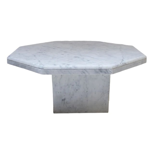 Cararra Marble Octagonal Coffee Table, 1970s For Sale