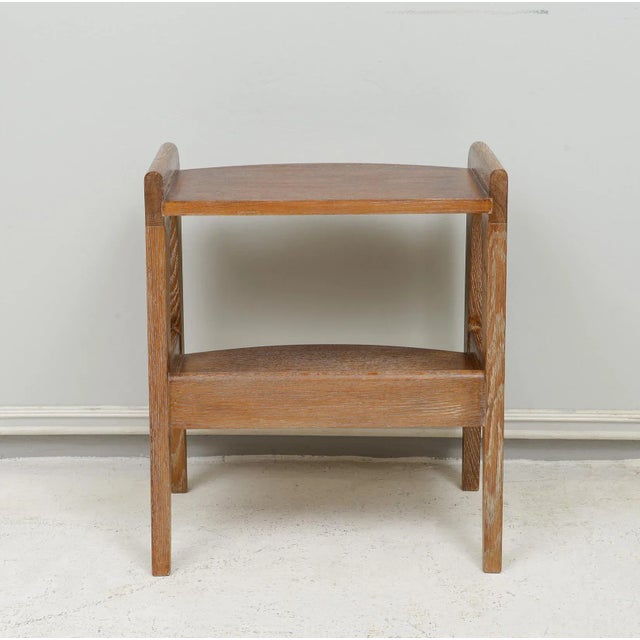 Pair of French Mid-Century Cerused Oak End Tables For Sale - Image 11 of 11