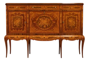 20th Century Inlaid Wood Bar Cabinet, 1950s